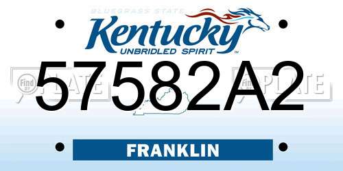 57582A2 Kentucky License Plate