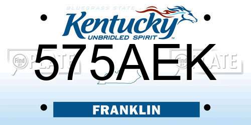 575AEK Kentucky License Plate