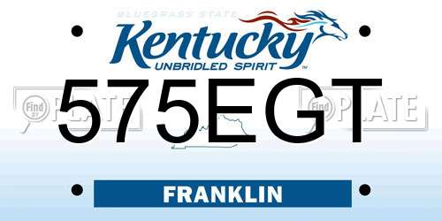 575EGT Kentucky License Plate