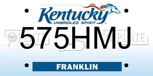 575HMJ Kentucky License Plate