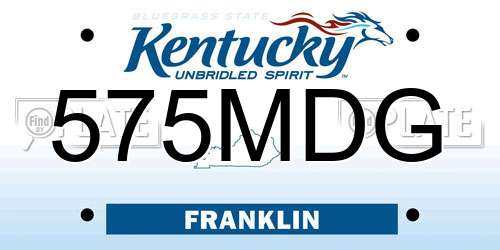 575MDG Kentucky License Plate