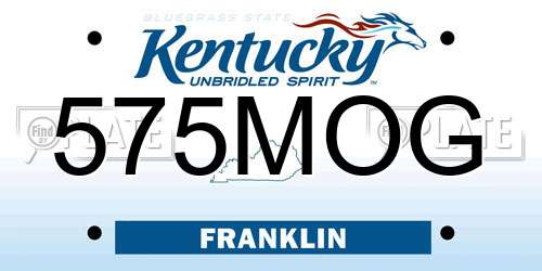 575MOG Kentucky License Plate