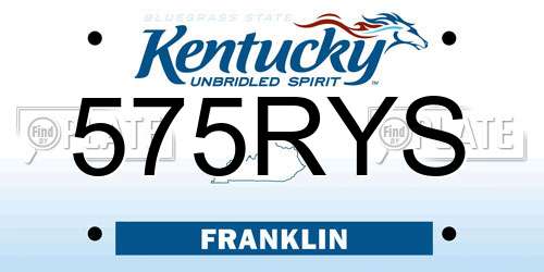 575RYS Kentucky License Plate