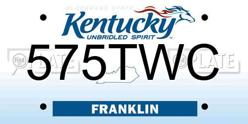 575TWC Kentucky License Plate