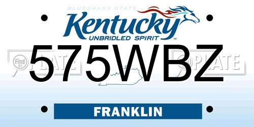 575WBZ Kentucky License Plate