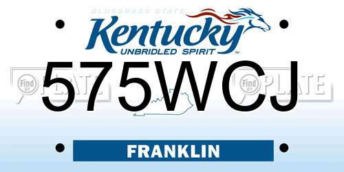575WCJ Kentucky License Plate