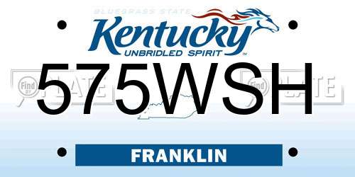 575WSH Kentucky License Plate