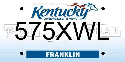 575XWL Kentucky License Plate