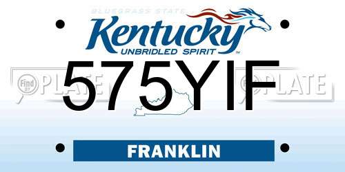 575YIF Kentucky License Plate