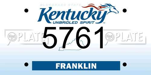 5761 Kentucky License Plate