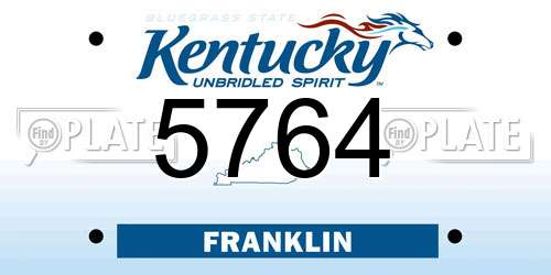 5764 Kentucky License Plate