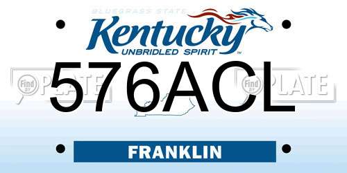 576ACL Kentucky License Plate
