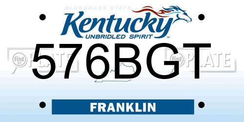 576BGT Kentucky License Plate