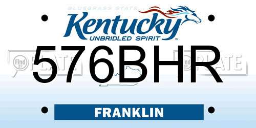 576BHR Kentucky License Plate