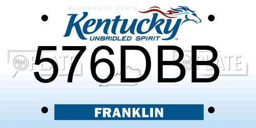 576DBB Kentucky License Plate