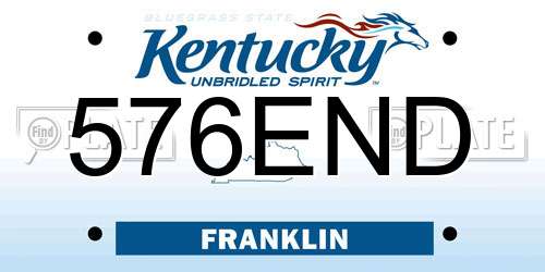 576END Kentucky License Plate