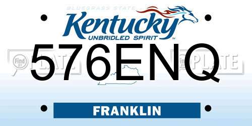 576ENQ Kentucky License Plate