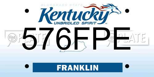 576FPE Kentucky License Plate