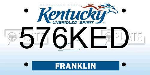 576KED Kentucky License Plate
