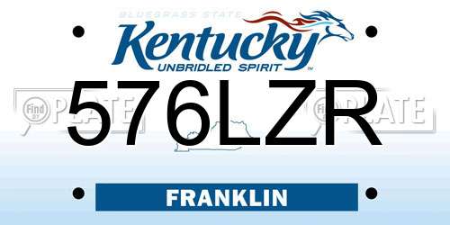 576LZR Kentucky License Plate