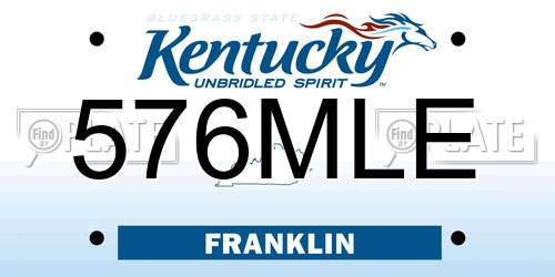 576MLE Kentucky License Plate