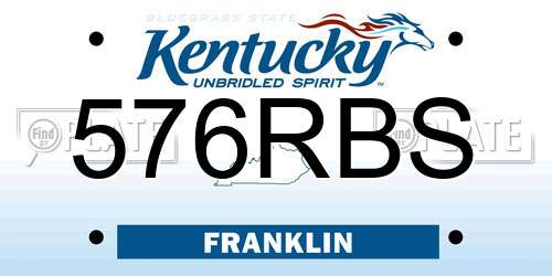 576RBS Kentucky License Plate