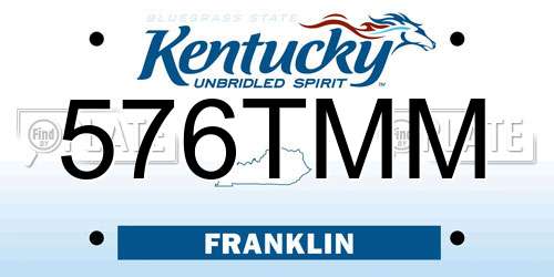 576TMM Kentucky License Plate