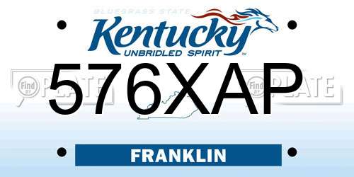 576XAP Kentucky License Plate