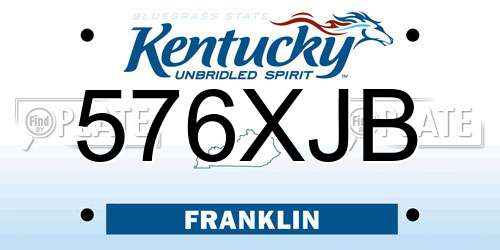 576XJB Kentucky License Plate