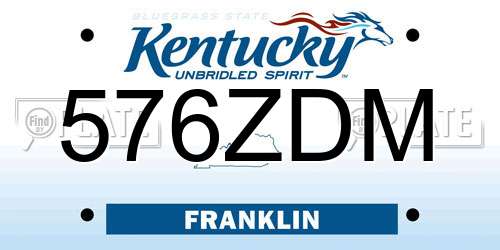 576ZDM Kentucky License Plate