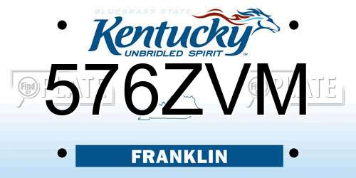 576ZVM Kentucky License Plate