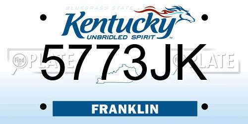 5773JK Kentucky License Plate