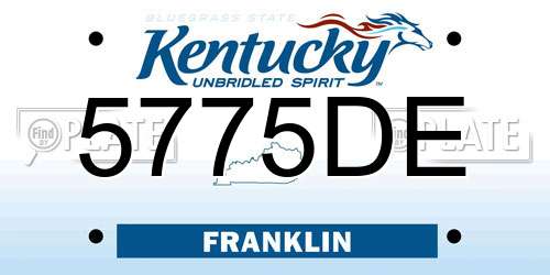5775DE Kentucky License Plate