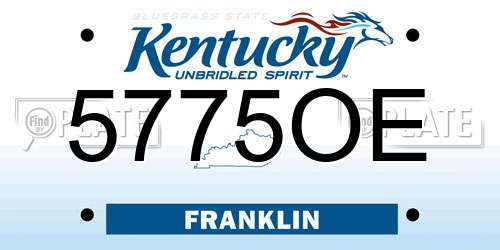5775OE Kentucky License Plate