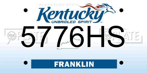 5776HS Kentucky License Plate