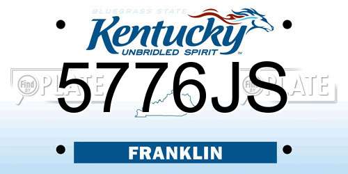 5776JS Kentucky License Plate