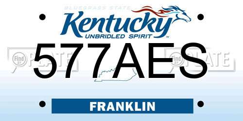 577AES Kentucky License Plate