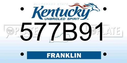 577B91 Kentucky License Plate