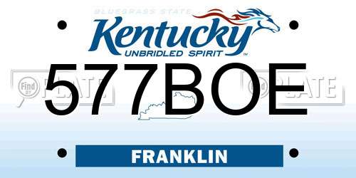 577BOE Kentucky License Plate