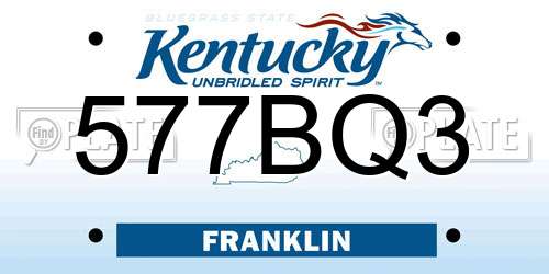 577BQ3 Kentucky License Plate