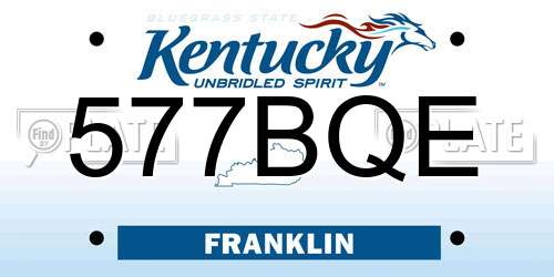 577BQE Kentucky License Plate