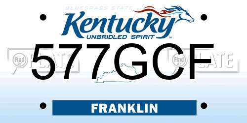 577GCF Kentucky License Plate
