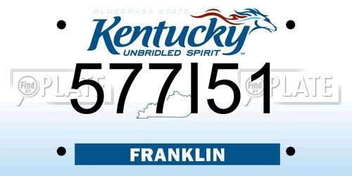 577I51 Kentucky License Plate