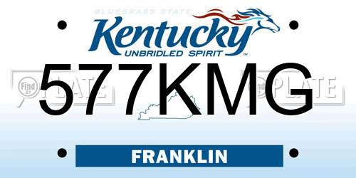 577KMG Kentucky License Plate