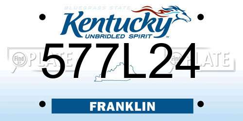 577L24 Kentucky License Plate