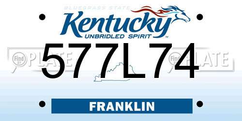 577L74 Kentucky License Plate