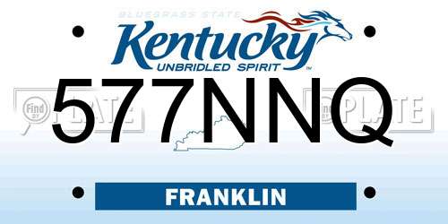 577NNQ Kentucky License Plate