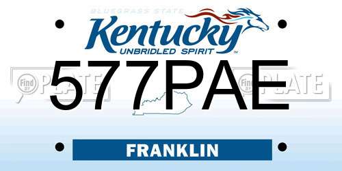 577PAE Kentucky License Plate