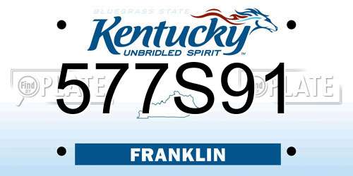 577S91 Kentucky License Plate