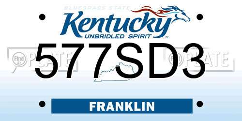 577SD3 Kentucky License Plate